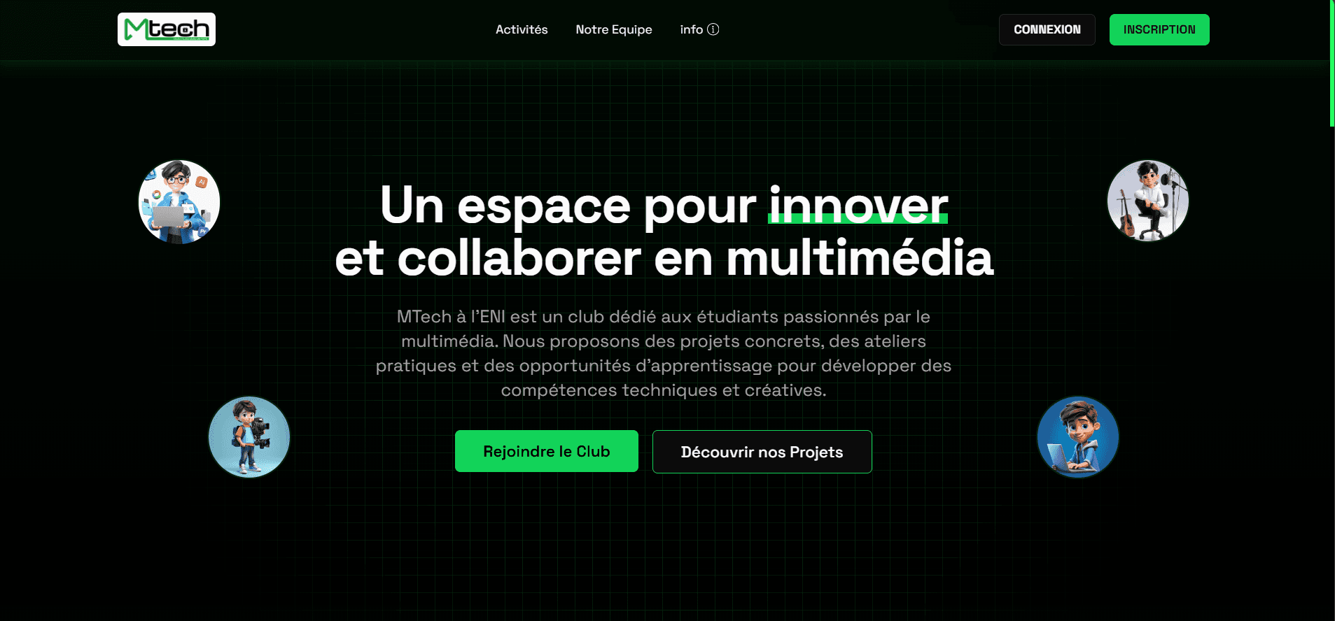 Site Web du Club Multimédia Mtech (ENI)